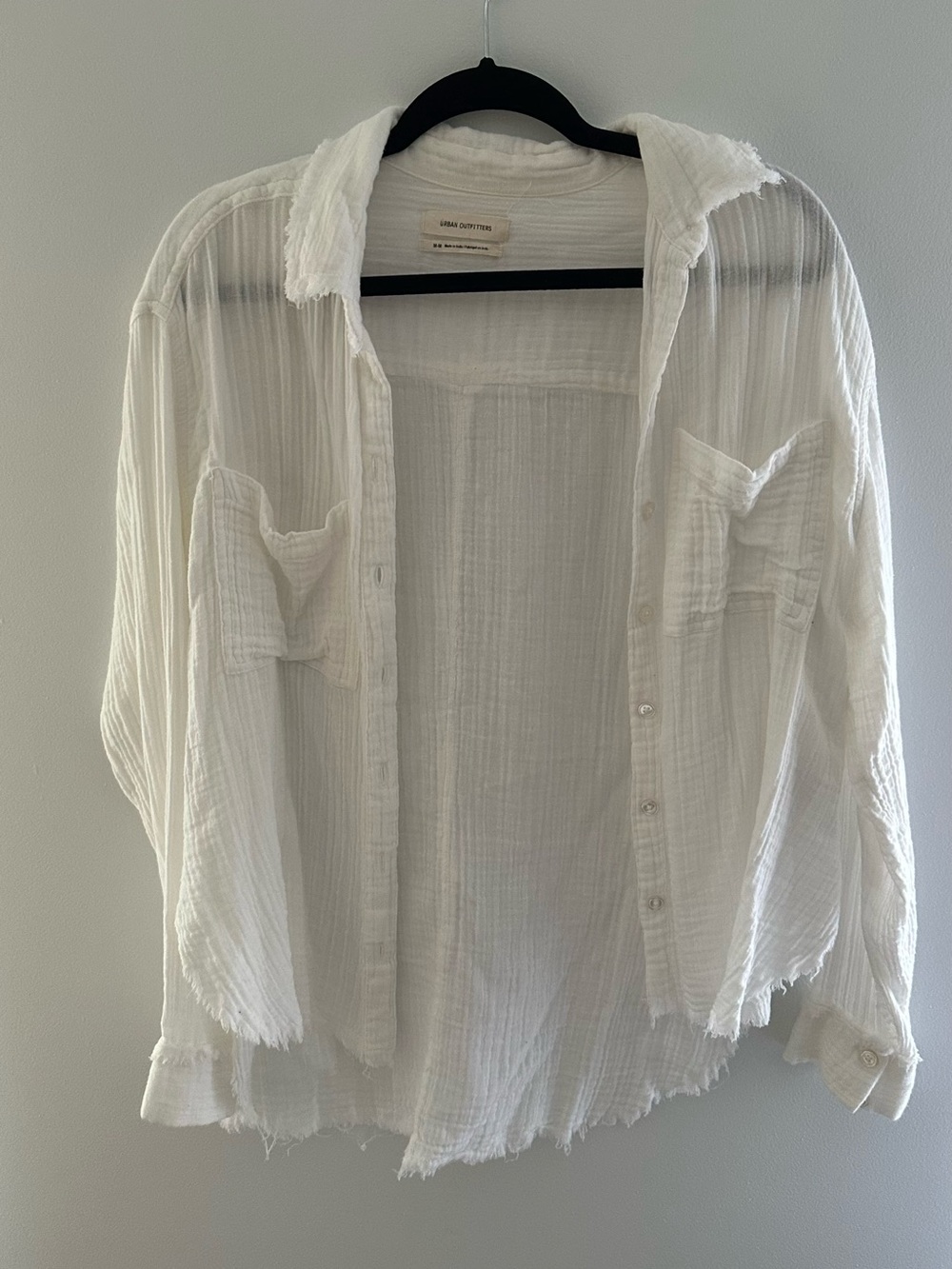 Urban Outfitters White Cotton Button-Up Top